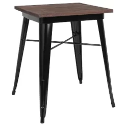 Flash Furniture 23.5" Square Metal Indoor Table With Rustic Wood Top -Luxe Living Interiors Shop GUEST 796d699a 568a 48e0 a22c 543d57e68485