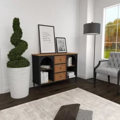 Farmhouse Wood And Metal Cabinet Black - Olivia & May -Luxe Living Interiors Shop GUEST 79d03de3 493c 4444 8880 385a29454d1a