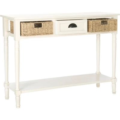 Winifred Wicker Console Table With Storage - White - Safavieh 4 Winifred Wicker Console Table With Storage - White - Safavieh - Image 2