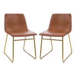 Emma And Oliver 18 Inch Indoor Dining Table Chairs, LeatherSoft Upholstery-Set Of 2 -Luxe Living Interiors Shop GUEST 7a948939 b887 4120 9f9c 21bc04b05c75