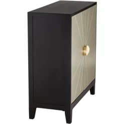 55 Downing Street Hermes 35 1/4" Wide Gray And Gold Wooden 2-Door Cabinet -Luxe Living Interiors Shop GUEST 7ad2ca7b 15e3 4081 82c6 cbc59d369ffe