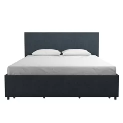 Kelly Linen Upholstered Bed With Storage - Novogratz
