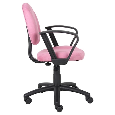 Microfiber Deluxe Posture Chair With Loop Arms - Boss Office Products 5 Microfiber Deluxe Posture Chair With Loop Arms - Boss Office Products - Image 3