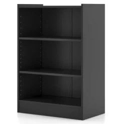 Costway 3-Tier Bookcase Open Multipurpose Display Rack Cabinet With Adjustable Shelves Black/Brown -Luxe Living Interiors Shop GUEST 7c1895fd d924 4504 a9e3 0f13948e2104