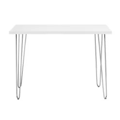 Gibby Modern Glam Hairpin Leg Writing Desk Faux White Marble - Saracina Home -Luxe Living Interiors Shop GUEST 7c5cd6bc 5520 491b 9292 241e79538c99