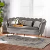 Genia Velvet Fabric Upholstered And Metal Sofa Gray/Gold - Baxton Studio -Luxe Living Interiors Shop GUEST 7c615479 f2d4 40e6 9493 05a230971987