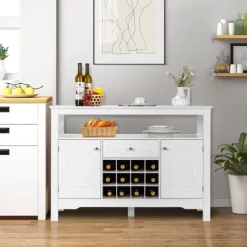 Costway Storage Buffet Sideboard Table Kitchen Sever Cabinet Wine Rack White -Luxe Living Interiors Shop GUEST 7c93602e 816f 4f8b ae22 35ff975257d0