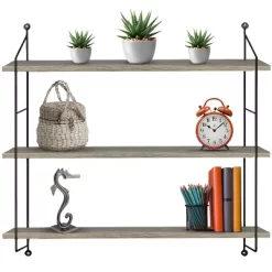 Sorbus Wall Mounted Rustic Wood Shelf With Metal Brackets (Gray) -Luxe Living Interiors Shop GUEST 7c98beb4 6e6d 459c 9e7b 90e2050e5b34
