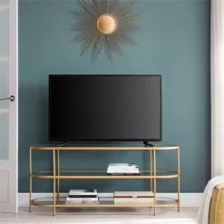Brass Finish Oval TV Stand - Henn&Hart 12 Brass Finish Oval TV Stand - Henn&Hart -Luxe Living Interiors Shop GUEST 7cfdc9ca 4ff3 4618 ad0b 545e3f5d20d4