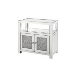 32" Noralie Cabinet Clear Glass/Mirrored/Faux Diamonds - Acme Furniture 8 32" Noralie Cabinet Clear Glass/Mirrored/Faux Diamonds - Acme Furniture -Luxe Living Interiors Shop GUEST 7dfdbb5e c5ed 41b8 92fc c00c348d5fcd