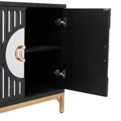 Art Deco Contemporary Mirrored Wood Cabinet Black - Olivia & May 24 Art Deco Contemporary Mirrored Wood Cabinet Black - Olivia & May -Luxe Living Interiors Shop GUEST 7e953307 5691 40ed 9e44 6129a4908d9e