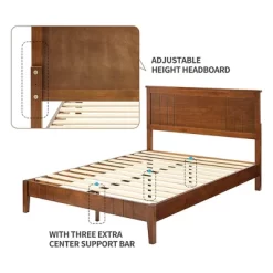 MUSEHOMEINC BF1007WK 12 Inch Tall Easy Assembly Solid Pinewood Mid Century Platform Bed With Headboard And Slat Supports, No Box Spring Needed, Queen -Luxe Living Interiors Shop GUEST 7ec7ea9c 9e3f 443b aaa8 c4d610b0b500