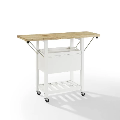 Bristol Double Drop Leaf Kitchen Cart White - Crosley 6 Bristol Double Drop Leaf Kitchen Cart White - Crosley - Image 4