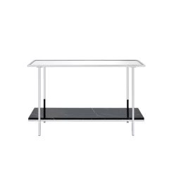 Angwin Console Table Mirrored Faux Marble/Chrome - Acme Furniture