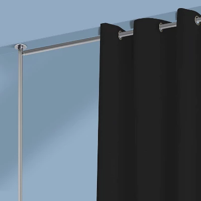 RoomDividersNow Zenfinit Alloy Steel Curtain Freestanding Stand 7ft Tall X 12ft Wide, Silver 3 RoomDividersNow Zenfinit Alloy Steel Curtain Freestanding Stand 7ft Tall X 12ft Wide, Silver