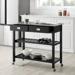 Chloe Stainless Steel Top Kitchen Island Cart - Crosley -Luxe Living Interiors Shop GUEST 8031f723 edda 4c88 90f5 183f49e9d10c