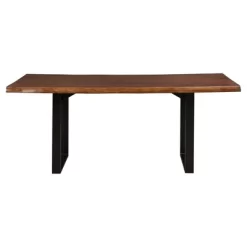 Hartwell Rustic Live Edge Wood And Metal Dining Table Brown - Inspire Q