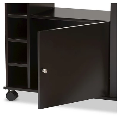 Ontario Modern & Contemporary Dark Brown Wood Modern Dry Bar & Wine Cabinet - Baxton Studio 4 Ontario Modern & Contemporary Dark Brown Wood Modern Dry Bar & Wine Cabinet - Baxton Studio - Image 2