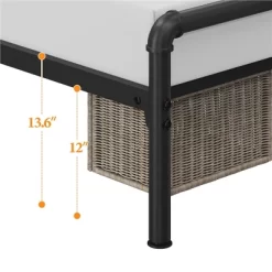 Yaheetech Metal Platform Bed Frame With Square Tufted Faux Leather Upholstered Headboard -Luxe Living Interiors Shop GUEST 815686d7 34db 4a71 8dbc 3e485da3811b