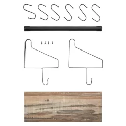 6 Hook Amelia Wall Shelf With Hanging Rod Black/Rustic - Danya B. -Luxe Living Interiors Shop GUEST 81849523 377e 492c a895 51d3d1778ac4