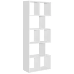 Costway 63'' Wooden 5-Tier Geometric Bookshelf S-shaped Display Shelf Stand Room Divider White -Luxe Living Interiors Shop GUEST 83f59082 4ebe 4631 823d 234689702a0b