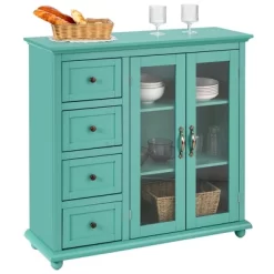 Costway Buffet Sideboard Table Kitchen Storage Cabinet W/ Drawers & Doors WhiteBlueGreen -Luxe Living Interiors Shop GUEST 8495d32e 8218 4aee 94b3 83f8aef51054