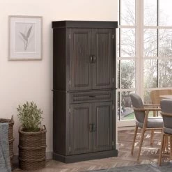 HOMCOM 71" Freestanding Kitchen Pantry With 4 Doors, And 2 Large Cabinets, Tall Storage Cabinet With Wide Drawer For Kitchen Dining Room -Luxe Living Interiors Shop GUEST 851bfc80 c56d 442e 9ac7 b981a551b303