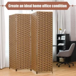 Costway 4 Panel Fiber Privacy Partition Screen Folding Room Divider Weave 6FT Tall -Luxe Living Interiors Shop GUEST 86324457 3cd9 4439 b090 ad8a50058132