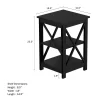 Hastings Home End Table With Two Shelves, X-Leg Design, And Wooden Stand, Black -Luxe Living Interiors Shop GUEST 8646fd40 fcd6 4d06 becd 54ab06764deb