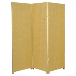 4 Ft. Tall Woven Fiber Room Divider (3 Panels) - Oriental Furniture -Luxe Living Interiors Shop GUEST 864ad75e da7d 4fa3 9a52 53dc83104846