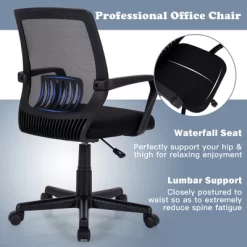 Costway Mid-Back Office Executive Chair Mesh Chair Height Adjustable W/ Lumbar Support 16 Costway Mid-Back Office Executive Chair Mesh Chair Height Adjustable W/ Lumbar Support -Luxe Living Interiors Shop GUEST 874e5304 6f06 4c5a a905 6042c855cec8