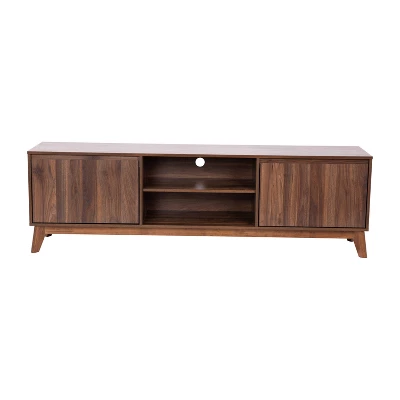 70" Haisley Mid-Century Modern TV Stand For TVs Up To 65" With Adjustable Shelves Dark Walnut - Taylor & Logan 9 70" Haisley Mid-Century Modern TV Stand For TVs Up To 65" With Adjustable Shelves Dark Walnut - Taylor & Logan - Image 7