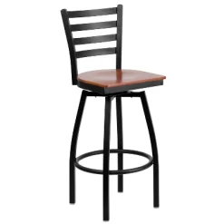 Flash Furniture Black Ladder Back Swivel Metal Barstool -Luxe Living Interiors Shop GUEST 87916979 b85f 4909 b088 b0a1e8e3f290