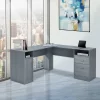 Functional L Shaped Desk With Storage Gray - Techni Mobili -Luxe Living Interiors Shop GUEST 8808e68f 9cfd 49c6 8cb3 b0e49e86de82