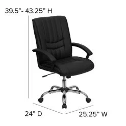 Flash Furniture Mid-Back Black LeatherSoft Swivel Manager's Office Chair With Arms -Luxe Living Interiors Shop GUEST 88882550 b5e6 47c7 a691 8bf8d40f3dda