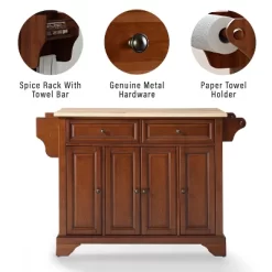 Lafayette Wood Top Full Size Kitchen Island/Cart Cherry/Natural - Crosley -Luxe Living Interiors Shop GUEST 88b53f89 750a 49a0 97b9 42e8e3d54770
