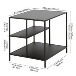 Black Bronze Side Table With Metal Shelves - Henn&Hart -Luxe Living Interiors Shop GUEST 8991174d 8497 492f 88df fdea4240f8f1