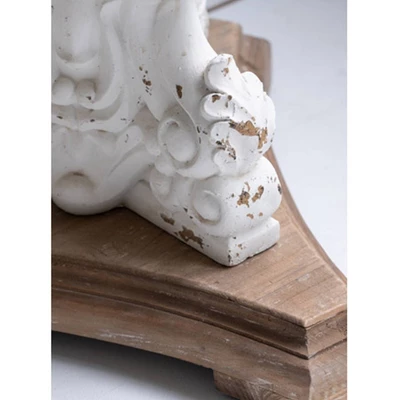 Round Side Table Antique White/Natural - A&B Home 16 Round Side Table Antique White/Natural - A&B Home - Image 14