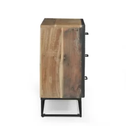 Burdine Handcrafted Boho Wood 3 Drawer Cabinet Natural/Black - Christopher Knight Home -Luxe Living Interiors Shop GUEST 8b5f83e3 7a25 411d 9279 1a2782fd2326