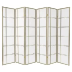 6 Ft. Tall Double Cross Shoji Screen 6 Panels - Oriental Furniture