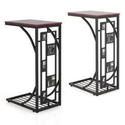 Costway 1PC2 PCS C-Shaped Side Sofa Narrow Snack Table For Living Room Bedroom Small Space -Luxe Living Interiors Shop GUEST 8c70b92e d4a0 4fc7 8210 992dddd26897