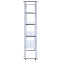 72.5" Contemporary 4 Shelf Bookcase With Glass Shelves Chrome - Coaster -Luxe Living Interiors Shop GUEST 8ca5619c f700 461e bbc3 6f6311fc1b21