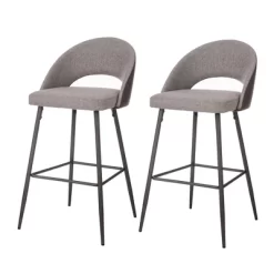 Set Of 2 Leatherette Barstools With Tapered Metal Legs - Glitzhome -Luxe Living Interiors Shop GUEST 8cd3aa53 503b 40c1 bd87 c358ea995d78