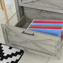 HOMCOM Retro Wooden 2-Drawer Lateral File Chest Cabinet Pedestal For Document Storage With Hanging Bar For Letter/Legal Size, Gray 12 HOMCOM Retro Wooden 2-Drawer Lateral File Chest Cabinet Pedestal For Document Storage With Hanging Bar For Letter/Legal Size, Gray -Luxe Living Interiors Shop GUEST 8d235bbe 14c4 4489 b300 3bdeaa8ce1cf