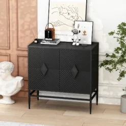 Cierra 31.50" W Modern 2 Diamond Doors Wooden Cabinet With Featuring Two-Tier Storage-Maison Boucle 21 Cierra 31.50" W Modern 2 Diamond Doors Wooden Cabinet With Featuring Two-Tier Storage-Maison Boucle -Luxe Living Interiors Shop GUEST 8d3c4cbc f1ec 448f a75d d3fd74171db4