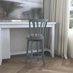 30" Savana Swivel Height Barstool Blue Wirebrush/Cream - Hillsdale Furniture