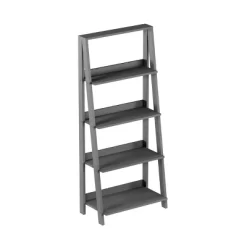 Lavish Home 4-Tier Ladder Bookshelf Freestanding Wooden Bookcase, Gray -Luxe Living Interiors Shop GUEST 8e3553c1 6bae 46c7 91ea 2017d1c76306