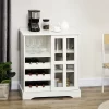 HOMCOM Modern Buffet Cabinet With Sliding Door, Wine Bar Cabinet With Storage, Kitchen/Dining Room Storage Cabinet With Shelves, White -Luxe Living Interiors Shop GUEST 8e5d4a07 e15a 4a6b b0d3 ac634954c6c8