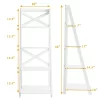 Costway 4-Tier Ladder Shelf Bookshelf Bookcase Storage Display Plant Leaning Shelf White -Luxe Living Interiors Shop GUEST 8eab42a9 8677 486f 94a4 8b07f4630c7c