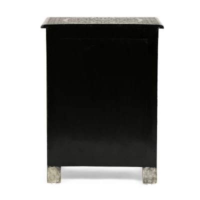 Deschutes Handcrafted Boho 3 Drawer Nightstand Silver - Christopher Knight Home 7 Deschutes Handcrafted Boho 3 Drawer Nightstand Silver - Christopher Knight Home - Image 5